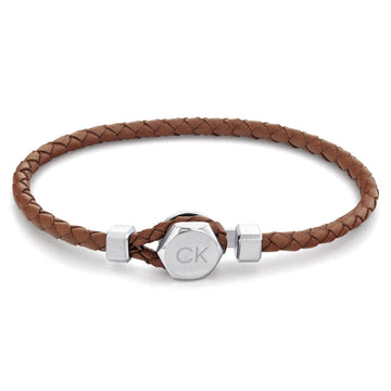 Ανδρικό βραχιόλι Calvin Klein 35000261 από καφέ δέρμα.